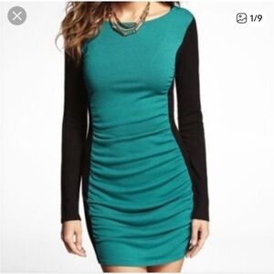 🎈3/$20 Express Teal and Black Long Sleeve Dress
